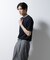 ｢Damerino｣ヘリンボンクルーネックTシャツ／防シワ・吸水速乾・UVカット