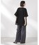 メッシュ×シフォンコンビチュニックトップス