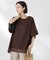 メッシュ×シフォンコンビチュニックトップス