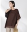 メッシュ×シフォンコンビチュニックトップス