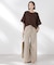 メッシュ×シフォンコンビチュニックトップス