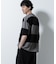 リラックス異素材ボーダーTシャツ 半袖