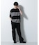 リラックス異素材ボーダーTシャツ 半袖