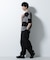 リラックス異素材ボーダーTシャツ 半袖