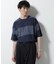 リラックス異素材ボーダーTシャツ 半袖