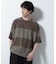 リラックス異素材ボーダーTシャツ 半袖