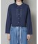 衿付アイレットクロップドニットカーディガン