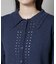 衿付アイレットクロップドニットカーディガン