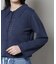 衿付アイレットクロップドニットカーディガン