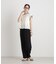 シアーチェックバイカラーパイピングニット