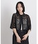 幾何柄レース半袖シャツ(セットアップ可)
