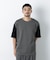 2トーンシルケット切り替えTシャツ 半袖