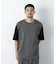 2トーンシルケット切り替えTシャツ 半袖