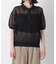 メッシュポロニットトップス
