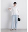 異素材ドッキングギャザーカットソー