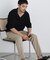 NewOnTrousers フェードサテンSlim テーパー