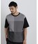 切替チェックニットTシャツ 半袖