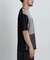 切替チェックニットTシャツ 半袖
