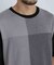 切替チェックニットTシャツ 半袖