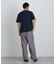 切替チェックニットTシャツ 半袖