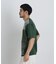 切替チェックニットTシャツ 半袖