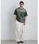 切替チェックニットTシャツ 半袖