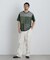 切替チェックニットTシャツ 半袖