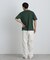 切替チェックニットTシャツ 半袖