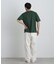 切替チェックニットTシャツ 半袖