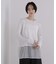 オーガンジーヘム切り替えロングスリーブTシャツ