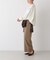 ベルト付きツイルワイドパンツ(セットアップ可)