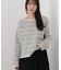 ミラノリブボーダードロップショルダープルオーバー