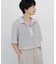 ◆≪清涼アイテム ／ 洗える≫ リーフ格子レース　ポロＴシャツ