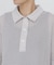 ◆≪清涼アイテム ／ 洗える≫ リーフ格子レース　ポロＴシャツ