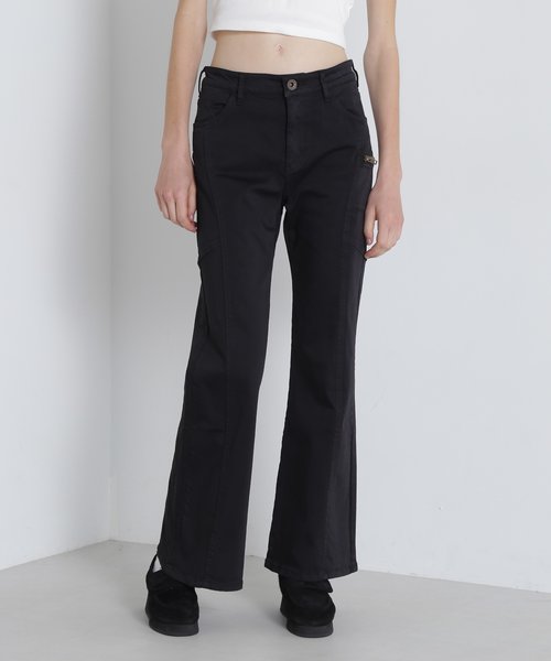 SATIN FLARE STRECH PANTS／サテンフレアストレッチパンツ