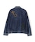 LEATHER PATCH DENIM JACKET