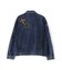 LEATHER PATCH DENIM JACKET
