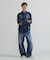 《WOMAN》DENIM SHIRT WITH GRAFFITI PRINT