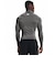 アンダーアーマー（UNDER ARMOUR）着圧 長袖 ヒートギア(夏向け) ロングスリーブ モックシャツ 1369606 090 速乾 防臭 グレー