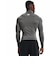 アンダーアーマー（UNDER ARMOUR）着圧 長袖 ヒートギア(夏向け) ロングスリーブ モックシャツ 1369606 090 速乾 防臭 グレー