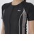 フィラ（FILA）フィットネス水着 水泳 配色 袖付フルジップ セパレート 大きいサイズ 3132036-BGY 黒