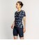 ナイキ（NIKE）フィットネス水着 水泳 総柄ジップ付き半袖セパレーツ 上下セット 黒 M-3Lサイズ 2993149-009