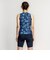 ナイキ（NIKE）フィットネス水着 水泳 総柄ジップ付きセパレーツ 上下セット 紺 M-LLサイズ 2993148-008