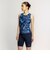 ナイキ（NIKE）フィットネス水着 水泳 総柄ジップ付きセパレーツ 上下セット 紺 M-LLサイズ 2993148-008