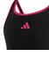 アディダス（adidas）水着 ジュニア 女子 水泳 レーサーバック スイムドレス 黒×ピンク 110-160サイズ SV911-JZ0742 キッズ スカート