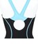 アリーナ（ARENA）フィットネス水着 レディース 水泳 フィットネスワンピース スパッツ オープンバック 黒×青 M-LLサイズ AS6FWF08L BKBL