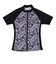 フィラ（FILA）フィットネス水着 レディース 水泳 袖付きチェック柄プリントジップセパレート 346602-BK