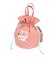 アミナ（amina）交差縫い巾着 ショルダー バッグ 7CRP4202 PK NEKO