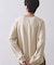 サテン使いヘンリーネックトップス【洗濯機OK】