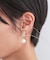メタルハーフムーン×フェイクパールピアス